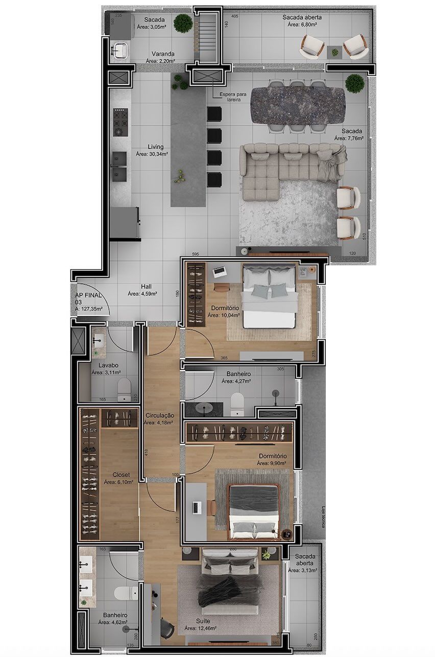 APARTAMENTOS (127,35m²)