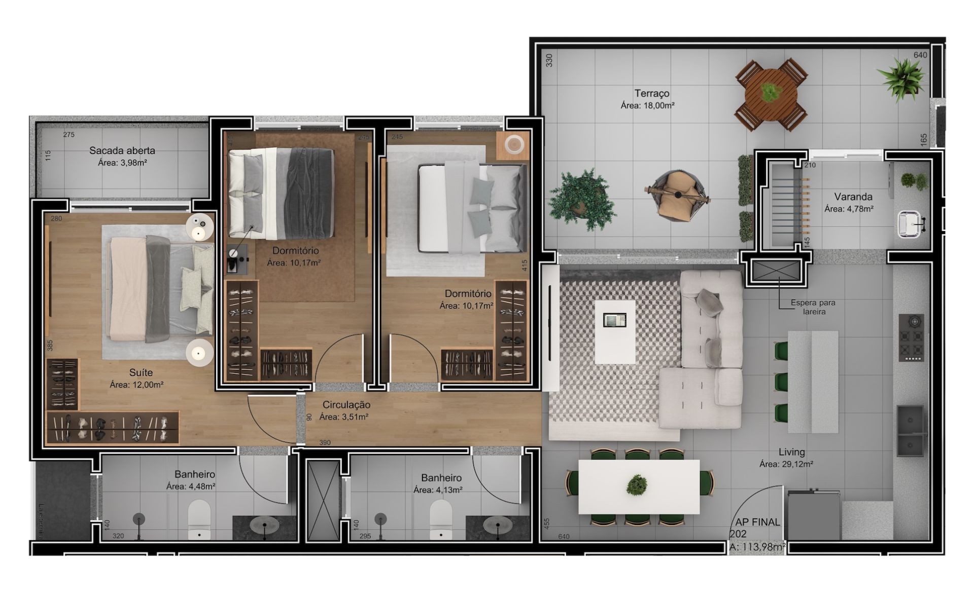APARTAMENTO (113,98m²)