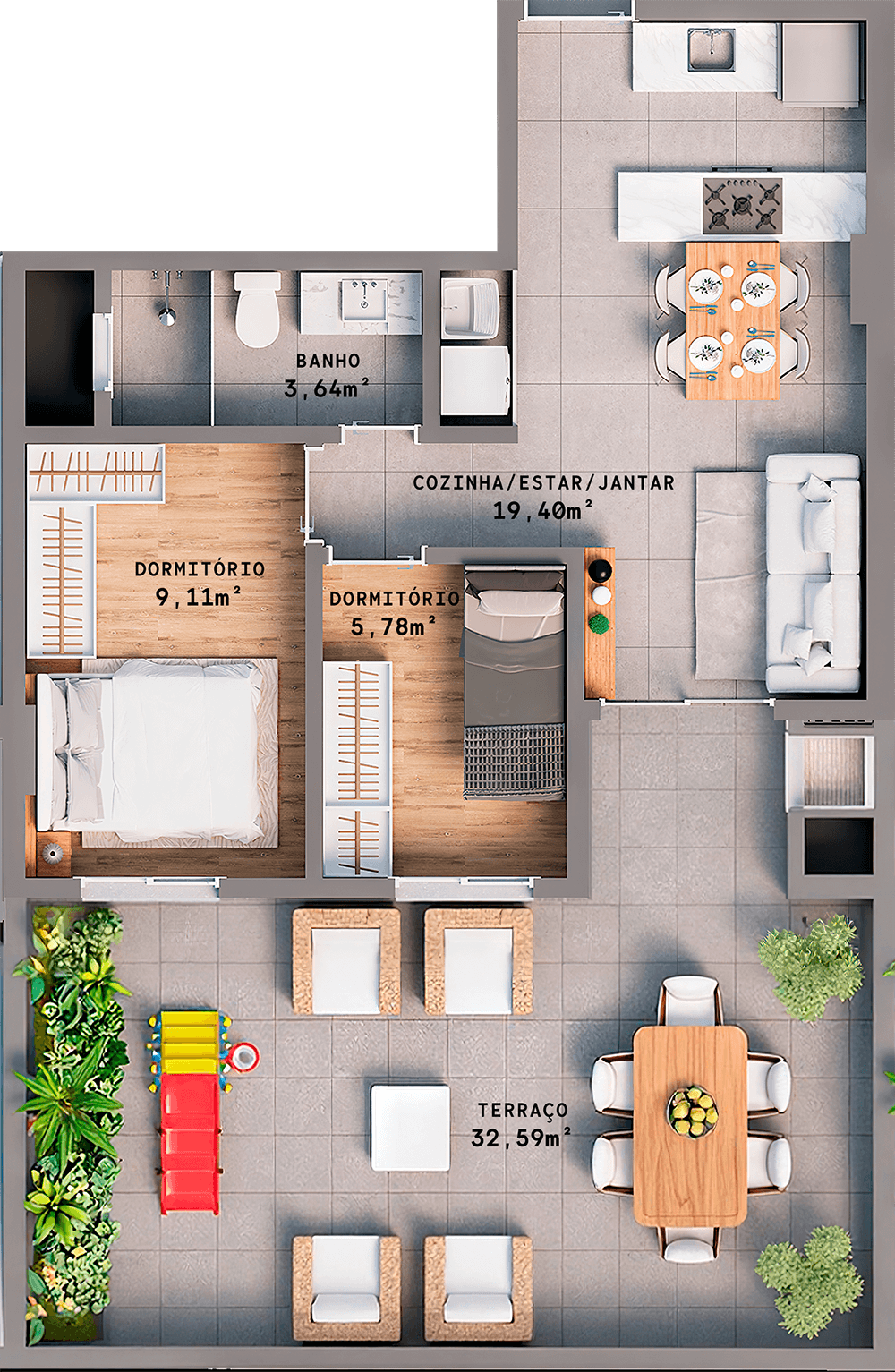APARTAMENTO 301 (80, 84m²)