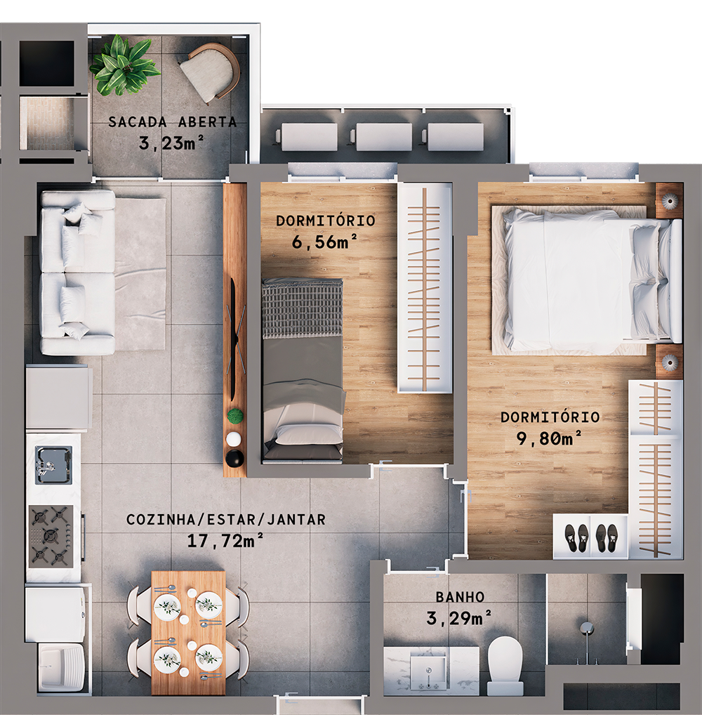 APARTAMENTO FINAL 7 (48,37M²)