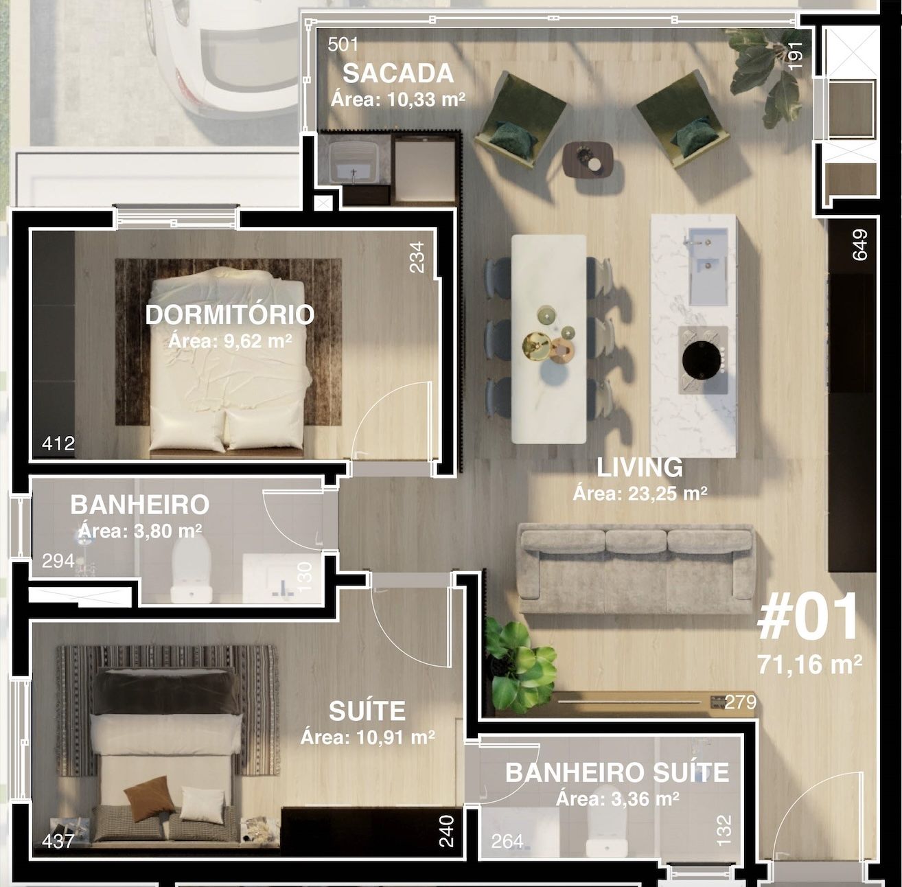 APARTAMENTOS (71,16m²)