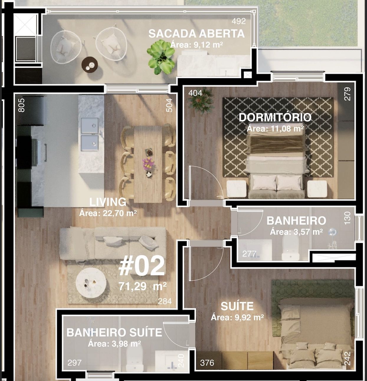 APARTAMENTOS (71,29m²)