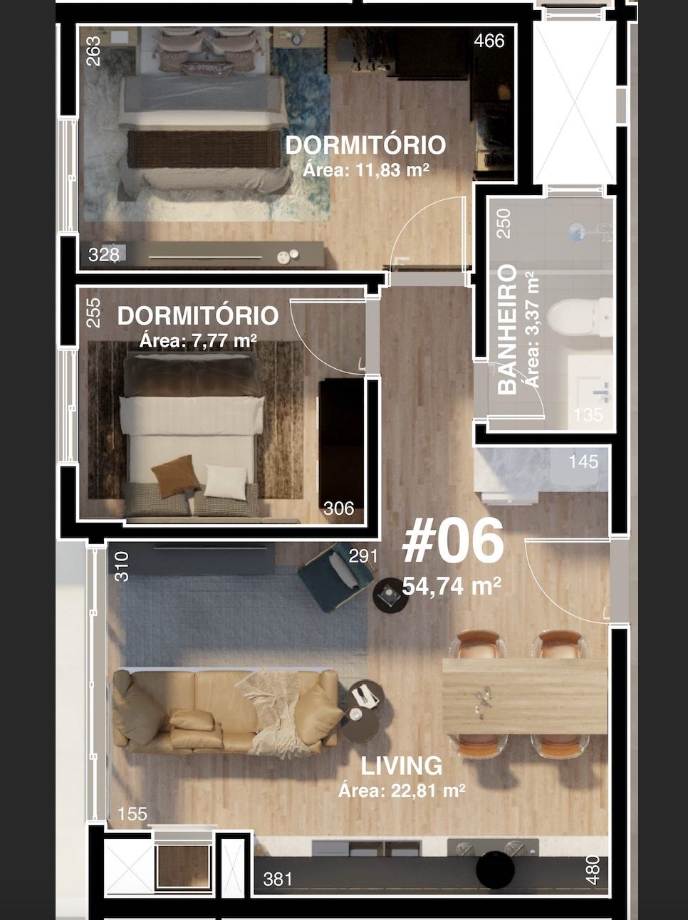 APARTAMENTOS (54,74m²)