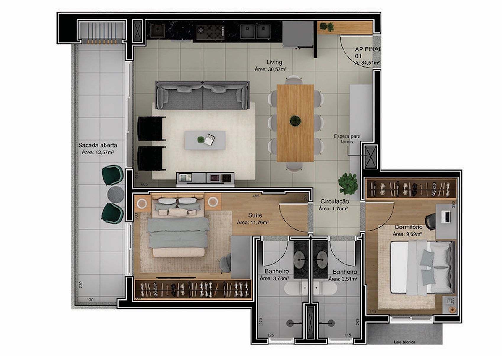 APARTAMENTOS (84,51m²)