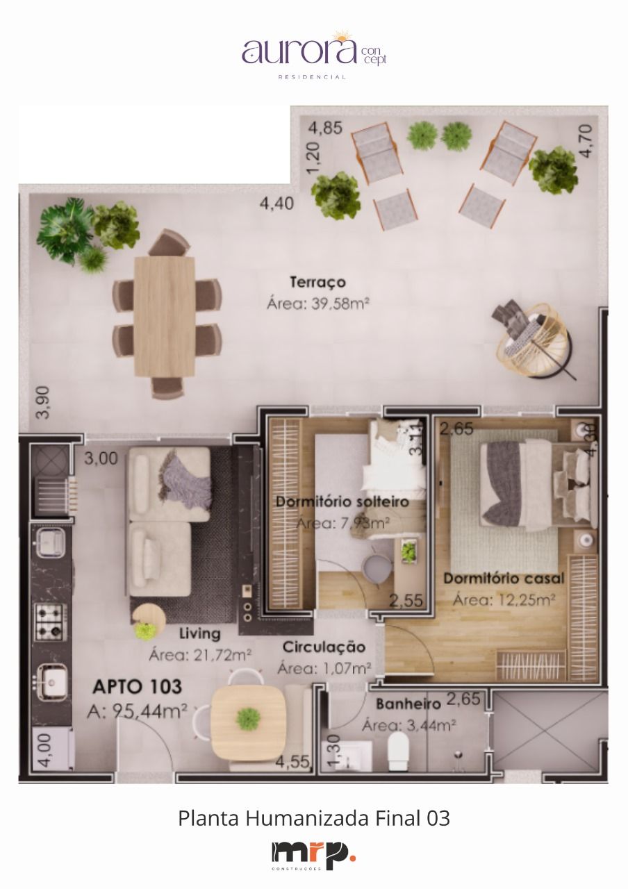 APARTAMENTO COM TERRAÇO (95,44m²)